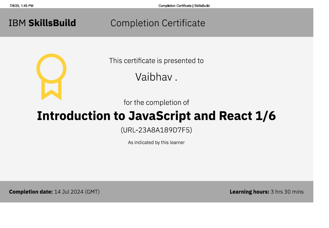 Frontend Certificate